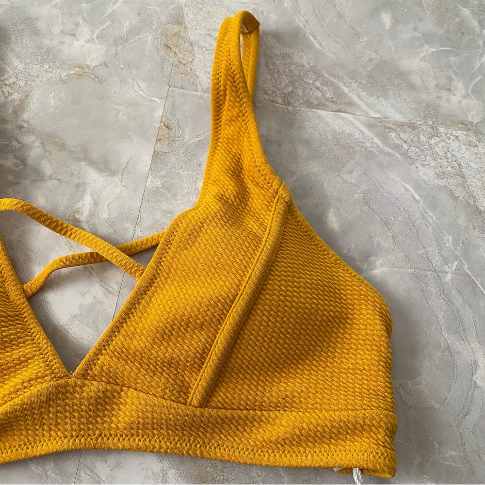 Cupshe Mustard Yellow Bikini Swim Top - Picture 4 of 7